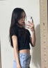 啄木鳥t恤女短款上衣修身打底內(nèi)搭夏季新款高腰露臍短袖修身上衣 黑色【圓領(lǐng)】 L (95-105斤) 曬單實(shí)拍圖