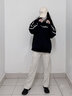 李寧圓領(lǐng)衛(wèi)衣男春秋季新款美式慵懶松弛感男生撞色寬松針織套頭衫 黑色(男女同款) L 曬單實(shí)拍圖