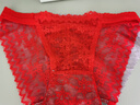 莫代爾蕾絲內褲女士純棉襠透氣夏季薄款中腰蕾絲夏季女生三角短褲頭 黑色+藕色+紅色+豆沙 L (建議 100到120斤) 曬單實(shí)拍圖