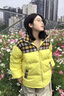 燦圖美式復古立領(lǐng)棉服女冬季學(xué)院風(fēng)寬松保暖面包服小個(gè)子顯瘦棉衣外套 黃色 M 曬單實(shí)拍圖