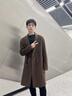 callisto卡利斯特【雙排扣 手工雙面羊毛大衣】秋冬男中長(cháng)款呢子外套保暖 咖啡色 2XL （54碼） 曬單實(shí)拍圖