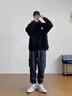 DIDGERIDOO官方潮牌衛衣套裝男女同款秋冬季休閑連帽印花加絨潮流運動(dòng)兩件套 821杏色+2201黑色（NE16） L（建議120-140斤） 曬單實(shí)拍圖
