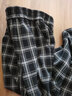 浪莎秋季女復古磨絨格子褲加厚黑白闊腿褲松緊腰直筒寬松顯瘦休閑褲子 曬單實(shí)拍圖