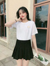 真維斯純棉短袖t恤女夏季2024年新款寬松舒適簡(jiǎn)約百搭通勤風(fēng)半袖上衣GX 白-擺爛鴨K S（建議80-90斤） 曬單實(shí)拍圖