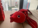 野獸派家居（tbh）親嘴魚(yú)刺繡拼布抱枕結婚一靠墊婚慶婚房裝飾玩偶 親嘴魚(yú)刺繡拼布抱枕 曬單實(shí)拍圖