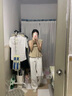 沂懿白色牛仔褲女休閑褲子2025新款窄版直筒褲垂墜感高腰長(cháng)褲顯瘦寬松 牛仔闊腿褲【白色】 L 曬單實(shí)拍圖