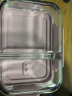 欣美雅（xinmeiya）上班族微波炉饭盒可加热玻璃饭盒保鲜盒碗便当盒分格餐盒保温饭盒 【岩粉+包+餐具】1020+670+ 400ml 实拍图