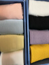 全棉时代男女袜子情侣5A抗菌中长短筒船袜4双装 绒白+墨黑+葵紫+金黄 实拍图