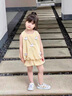 G.DUCKKIDS童裝女童夏季套裝兒童衣服女寶寶夏裝甜美風小鴨子背心短褲兩件套 黃色   90尺碼1~2歲【 80-90cm】 曬單實拍圖