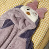 小猪响当当儿童睡袍女童加厚珊瑚童女孩法兰绒亲子浴袍99089紫色120cm 实拍图