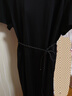 玖姿·安娜蔻通勤clean fit解構(gòu)感編織腰帶寬松連衣裙夏款 素黑 2XL 曬單實(shí)拍圖