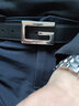 GUCCI古馳方形G搭扣雙面男士腰帶3.5厘米寬[七夕禮物] 黑色/棕色 95cm 曬單實(shí)拍圖