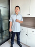 沙馳SATCHI短袖襯衫夏新款商務(wù)休閑涼感透氣耐皺易打理薄款襯衣【空調(diào)纖維】 淺灰 54 曬單實(shí)拍圖