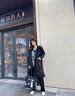 clotho Rennie品牌女裝風(fēng)衣外套女2025春秋新款韓版連帽寬松顯瘦工裝過膝中長款 黑色 M 曬單實拍圖