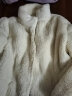 冰洁（BINGJIE）女士夹克秋季新款纯色珊瑚绒潮流休闲立领短外套 白色 XL 实拍图