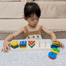 歐凱森蒙氏幾何套柱幼兒童拼裝積木玩具3到6歲男孩女孩寶寶形狀配對(duì) 蒙氏早教幾何四套柱 曬單實(shí)拍圖
