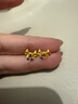 CRD克徠帝黃金耳釘耳針實心蝴蝶結(jié)拉絲耳飾足金999送女友節(jié)日禮物 1.1g 曬單實拍圖