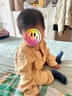 童泰（TONGTAI）嬰兒內(nèi)衣套裝春秋季純棉寶寶立領(lǐng)上衣高腰褲子兒童家居服提花 黃色 100 cm 曬單實(shí)拍圖