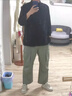 EJOT夏秋大碼中國風(fēng)盤(pán)扣短袖襯衫五分袖唐裝男古裝棉麻漢服復古中山裝 黑色 XL 曬單實(shí)拍圖