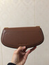 CHARLES&KEITH拼色鏈條單肩法棍包腋下包包女包女士生日禮物CK2-20270892 Chocolate巧克力色 S 曬單實(shí)拍圖