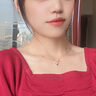 Vana月亮貓銀項鏈女士鎖骨鏈女生吊墜生日禮物送女朋友老婆 項鏈*玫瑰金色 曬單實(shí)拍圖