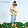JELLYBABY女童套裝童裝甜美清新套裝夏季新款兒童女童嬰幼短袖套裝休閑衣服 藍(lán)色 100 曬單實(shí)拍圖