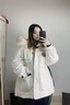 clotho Rennie品牌女裝羽絨服女2025年冬季新款時(shí)尚派克服收腰顯瘦中長(cháng)款外套 白色配白色真貉子毛毛領(lǐng) M 曬單實(shí)拍圖