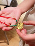 中國黃金（CHINA GOLD）黃金吊墜女足金平安長命鎖寶寶兒童周歲金鎖項(xiàng)鏈滿月禮物送百天禮 足金吊墜-配繩 約4g 曬單實(shí)拍圖