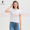 POLOWALK女士短袖圓領(lǐng)T恤2024春夏新款經(jīng)典百搭簡(jiǎn)約時(shí)尚休閑運動(dòng)T 白色 M (160) 曬單實(shí)拍圖