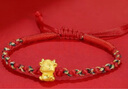 周六福3D硬金黃金轉(zhuǎn)運珠手繩女生肖牛定價ADBZ176245 約0.49g七夕禮物 曬單實拍圖