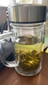 淵之源 雙層玻璃真空杯帶蓋過(guò)濾透明辦公水杯容量耐熱水瓶泡茶水茶杯子 550ml帶柄普底天鋼蓋 花色隨機發(fā) 曬單實(shí)拍圖