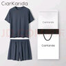 Clarkarida可外穿短袖短褲男士睡衣男春夏冬季莫代爾棉舒適家居服套裝 中灰 3XL 【160-180斤】 曬單實(shí)拍圖