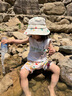 邦帛世兒童防曬帽遮陽(yáng)漁夫帽春夏秋季網(wǎng)眼透氣卡通盆帽 兒童恐龍盆帽【米色】 曬單實(shí)拍圖