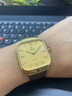 力度LIDUR品牌超薄石英防水石英·表·情侶對表簡(jiǎn)約潮流·小方表學(xué)生 金殼金面咖啡帶男款 曬單實(shí)拍圖