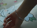 周六福（ZLF）新年禮物  S925銀飾手鏈女愛(ài)心藍色花卉百搭手飾 手鏈鏈長(cháng)16+3cm 曬單實(shí)拍圖