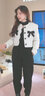 糖力【商場同款】冬季新款黑色高腰顯瘦休閑褲女直筒針織長褲 黑色 L 曬單實(shí)拍圖