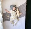 貝樂咿嬰兒衣服夏季開襠褲薄款純棉新生兒男女寶寶魔術(shù)貼長褲初生兒褲子 6416花草小熊 66 曬單實(shí)拍圖
