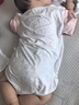 顆粒熊（KELIXIONG）嬰兒包屁衣莫代爾短袖連體衣夏季無骨縫制寶寶韓版圓領(lǐng)外出服 幸運奈菟(蘭精莫代爾) 90cm 曬單實拍圖