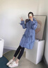 佰藍嬌羽絨棉服女中長款2024冬季女裝新款高端時尚韓版加厚棉衣棉襖外套 藍色 S （建議90-105斤） 曬單實拍圖