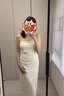 致知ZHIZHI 月當(dāng)窗 夏日抹胸裙24夏季新款女修身捏褶休閑度假 杏白茶色 M 曬單實(shí)拍圖