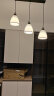 V-POWER 简约LED个性餐吊灯餐厅三头吊灯 北欧创意圆形餐桌饭厅灯3300 黑边款长盘三头 实拍图
