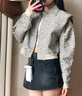 DXOT韓系外套女秋季2025年新款小眾設(shè)計感氣質(zhì)顯瘦小個子短款夾克上衣 【黑杏色】 M 45-55kg 曬單實(shí)拍圖