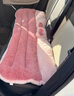 艾布與棉花汽車(chē)坐墊冬季毛絨可愛(ài)車(chē)內墊子單片女車(chē)用加厚保暖靠背一體式座墊 粉兔-【三件套】 曬單實(shí)拍圖