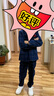 溫格奧兒童西裝禮服男花童西服小主持人服裝男套裝演出服鋼琴表演服正裝 藍格外套+長(cháng)褲+領(lǐng)結+胸花 140cm建議體重50-58斤 曬單實(shí)拍圖