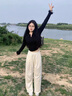棉致白色奶芙山本褲子女夏季冰絲薄款小個(gè)子慵懶寬松休閑直筒闊腿褲子 857白色【高品質(zhì)16.5】 L 100-115斤 曬單實(shí)拍圖