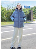 FSHE棉服女2025新款棉襖女學(xué)生韓版寬松短款冬天外套加厚面包服女 藍色 M 推薦120-140斤 曬單實(shí)拍圖