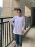 嘉麗薇打底衫女秋冬季新款長(cháng)袖t恤寬松加絨遮肉休閑內搭基礎中長(cháng)款上衣 白色（常規） M 曬單實(shí)拍圖