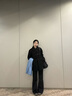 瑪嬌媚（Majiaomei）羊羔毛外套女中長款2024年新款冬季韓版寬松休閑氣質(zhì)牛角扣棉服女 3287黑色 M 曬單實拍圖