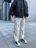 POUM美式潮牌直筒褲子男士春夏款寬松運(yùn)動(dòng)痞帥衛(wèi)闊腿褲2613杏色XL 曬單實(shí)拍圖
