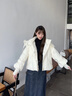艾萊依（ERAL）羽絨服女柔美毛球短款羽絨服冬季甜美狐貍毛東方簡(jiǎn)奢風(fēng)外套 嫩鵝黃 M 160【建議110-130斤】 曬單實(shí)拍圖